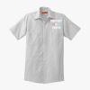 Short Sleeve Striped Industrial Work Shirt Thumbnail